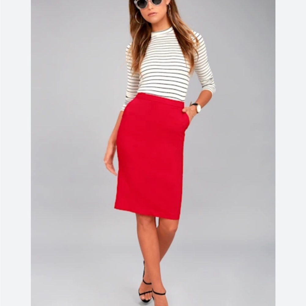 Women’s Vince Camuto Vibrant Red Pencil Skirt